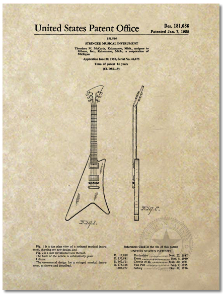 Patente de la Gibson Moderne 1958